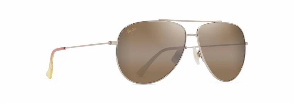 NEW MAUI JIM unisex hauoli xl polarized sunglasses in shiny lt gold w/orange&yel